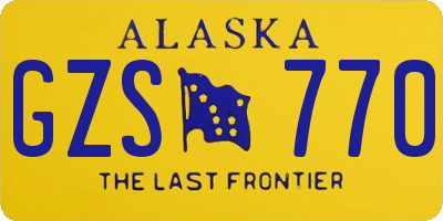 AK license plate GZS770