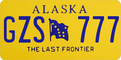 AK license plate GZS777