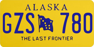 AK license plate GZS780