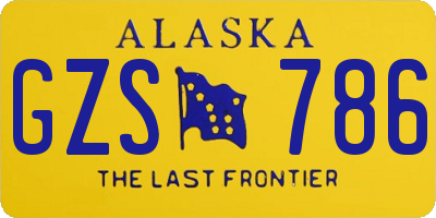 AK license plate GZS786