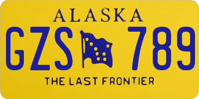 AK license plate GZS789