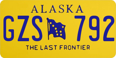 AK license plate GZS792