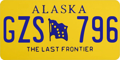 AK license plate GZS796