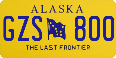 AK license plate GZS800