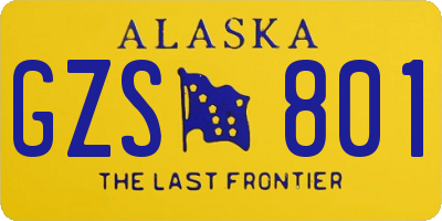 AK license plate GZS801