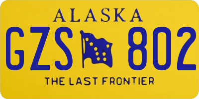 AK license plate GZS802