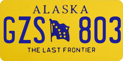 AK license plate GZS803