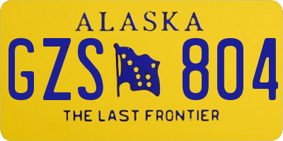 AK license plate GZS804