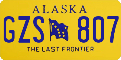 AK license plate GZS807