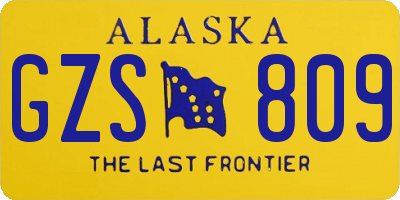 AK license plate GZS809