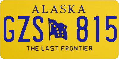 AK license plate GZS815