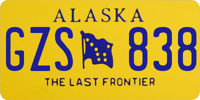 AK license plate GZS838