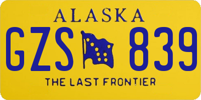 AK license plate GZS839