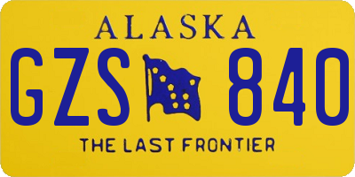 AK license plate GZS840