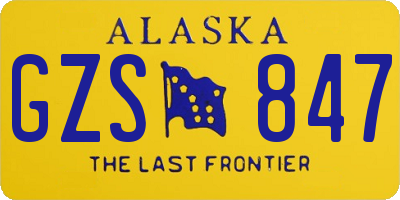 AK license plate GZS847