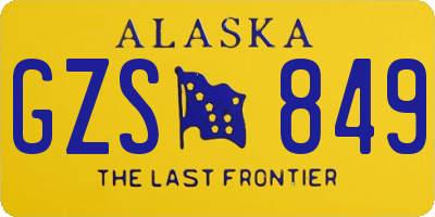 AK license plate GZS849