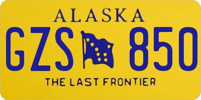 AK license plate GZS850