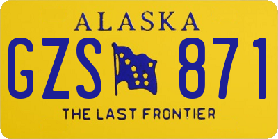 AK license plate GZS871