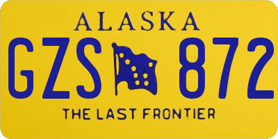 AK license plate GZS872