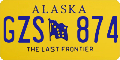 AK license plate GZS874