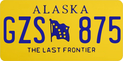 AK license plate GZS875