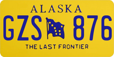 AK license plate GZS876