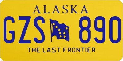 AK license plate GZS890