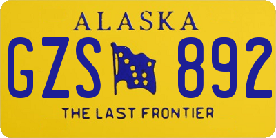 AK license plate GZS892