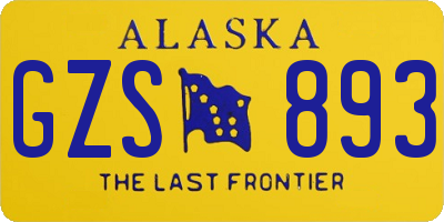 AK license plate GZS893