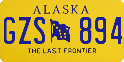 AK license plate GZS894