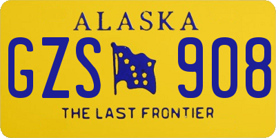 AK license plate GZS908