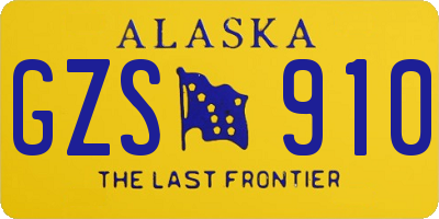 AK license plate GZS910