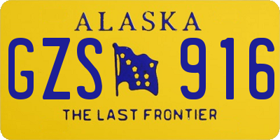 AK license plate GZS916