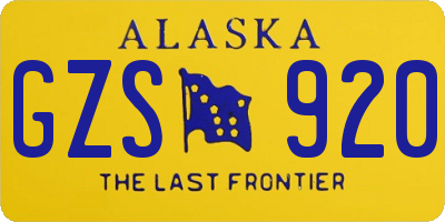 AK license plate GZS920