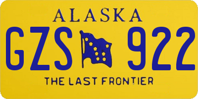 AK license plate GZS922