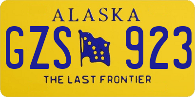 AK license plate GZS923