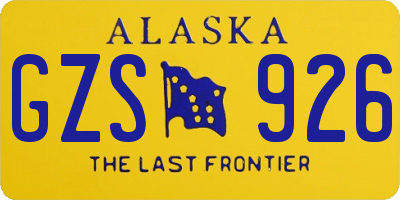 AK license plate GZS926