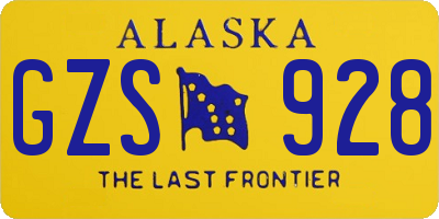 AK license plate GZS928