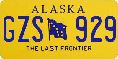 AK license plate GZS929