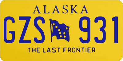 AK license plate GZS931