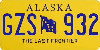 AK license plate GZS932