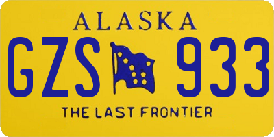 AK license plate GZS933