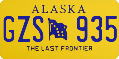 AK license plate GZS935