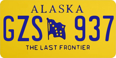 AK license plate GZS937