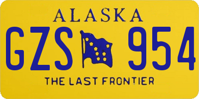 AK license plate GZS954