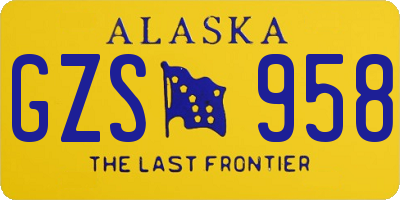 AK license plate GZS958