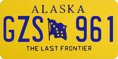 AK license plate GZS961