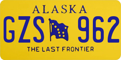 AK license plate GZS962