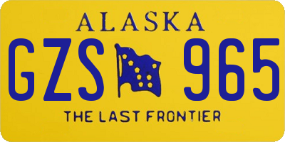 AK license plate GZS965