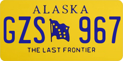 AK license plate GZS967